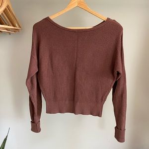 Brown Scoop Neck Longsleeve - Garage Size XS
